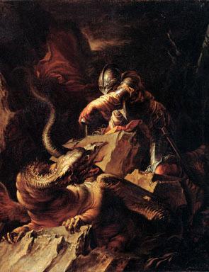 Salvator Rosa Jason Charming the Dragon,